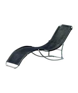 Unbranded Sicily Sling Black Folding Lounger