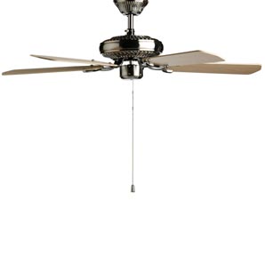 Sienna Fan- Stainless Steel/Washed Oak