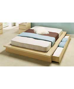 Sienna Oak Double Bed with 2 Drawers/Luxury Firm Mattress