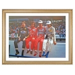 Signed Senna Prost Mansell and Piquet photo print