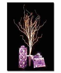 Silver Fibre Optic Twig Tree in Pot