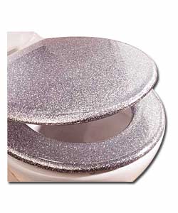 Silver Glitter 2 Piece Toilet Seat