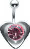 Silver Heart Sheild Navel Bar