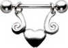 Silver Heartfelt Nipple Barbell Add On