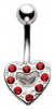 Silver Jewelled Sweetheart Navel Bar