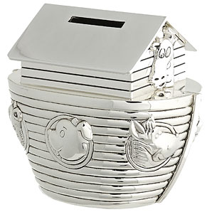 Silver-Plated Noahs Ark Money Bank