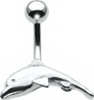 Silver Small Dolphin Navel Bar