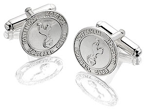 Unbranded Silver-Tottenham-Hotspur-Round-Crest-Cufflinks-102748