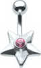 Silver Twinkle Star Navel Bar