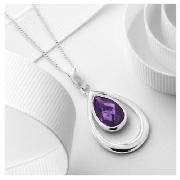 Unbranded SIVLER PURPLE DROP PENDENT