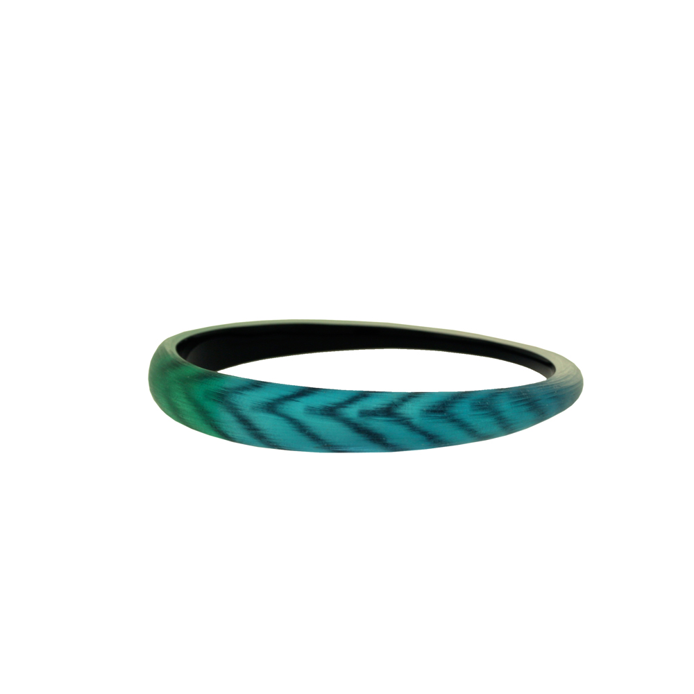 Unbranded Skinny Psyche Fur Tapered Bangle - Blue