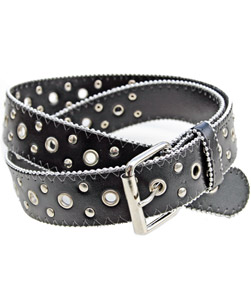 Skinny Studded Belt Black