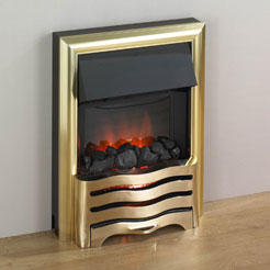 Slimline Electric Fire in Brass