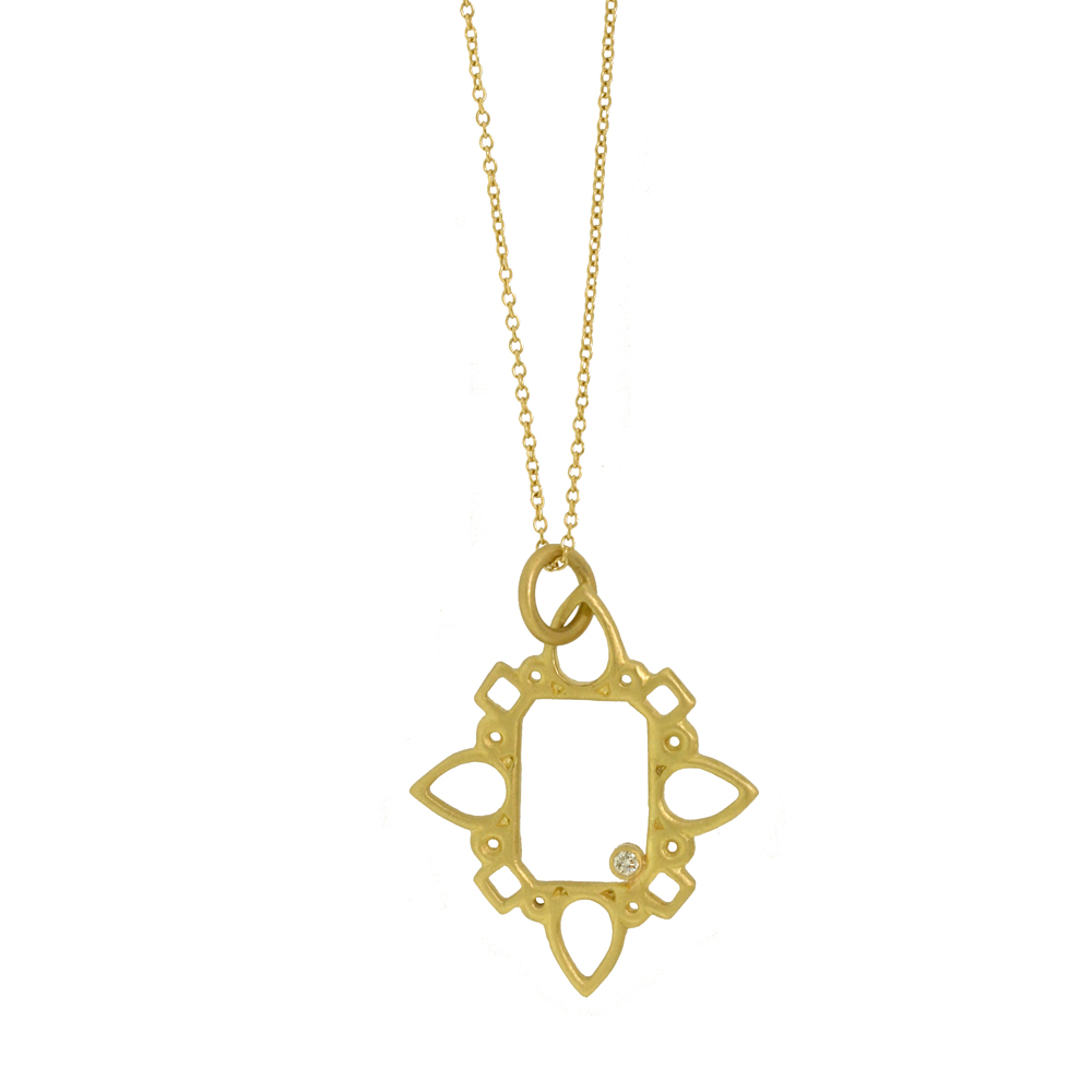 Unbranded Square Flower Pendant