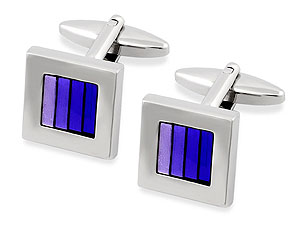 Unbranded Square Purple Stripe Cufflinks 015164