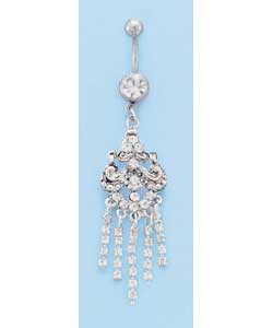 Stainless Steel Cubic Zirconia Chandalier Body Bar