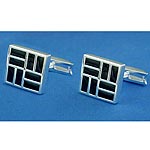 Stainless Steel Enamel Section Cufflinks