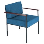 Steel-Frame Reception Armchair-Blue