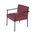 Steel-Frame Reception Armchair-Burgundy