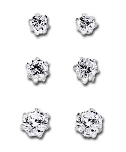 Sterling Silver Cubic Zirconia Studs