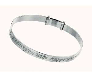 Sterling Silver Girls Message Expander Bangle