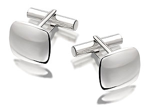 Unbranded Sterling-Silver-Plain-Cushion-Cufflinks-014608