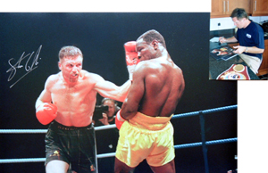 Unbranded Steve Collins v Chris Eubank signed A3 photo