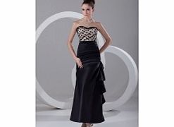 Unbranded Strapless Backless Dots Pleat Side Ruffles