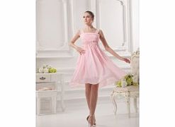 Unbranded Stretch satin Chiffon Knee-length Straps Pink