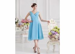 Unbranded Stretch satin Chiffon Tea-length V-neck Light