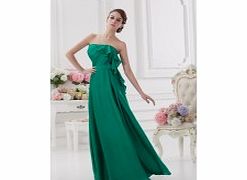 Unbranded Stretch satin Floor-length Strapless Green