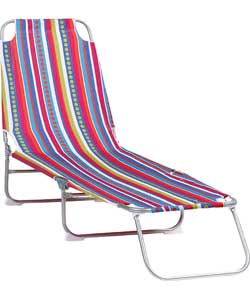 Unbranded Striped Folding Sun Lounger