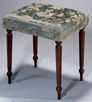 A luxurious fabric stool from the Stuart Jones col