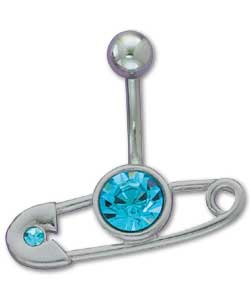 Surgical Steel Aqua Safety Pin Body Bar