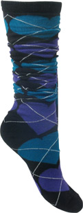 Cotton knee high sock with heart argyle print.