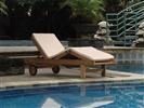 Unbranded Teak Wembley Sun Lounger: 201 x 65 x 35cm