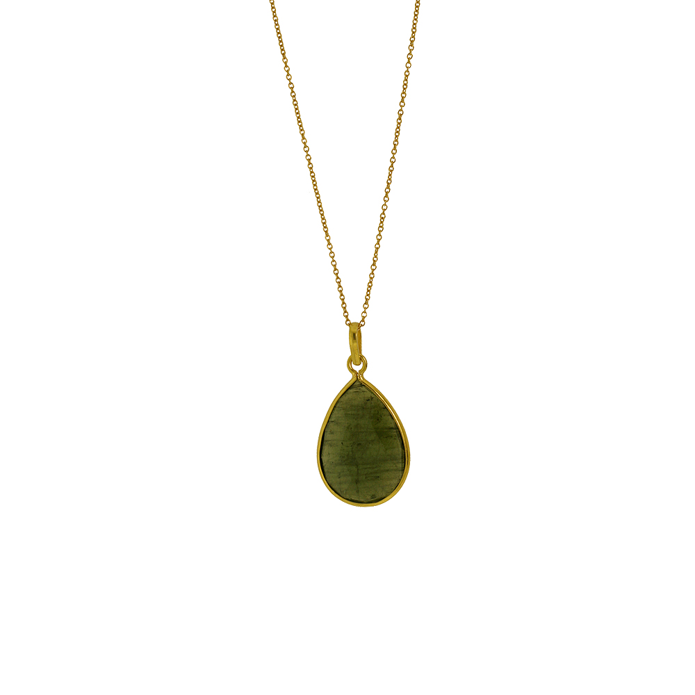 Unbranded TearDrop Pendant - Small Olive Tourmaline