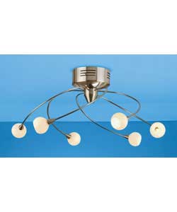 Tech 6 Light Chrome Ceiling Fitting