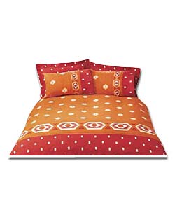 Terracotta Aztec Double Duvet Cover and Pillowcase Set