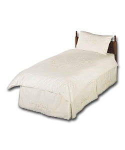 The Cutwork Collection Single Duvet Cover Set - Cream