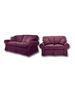 Tignes Aubergine 2 Piece Suite - 2 sofa