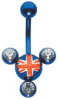 Titanium Novelty Tri-Star Union Jack Navel Bar