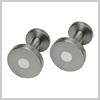 Titanium Round Cufflinks with Coloured Inlay by Ti2