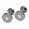 Titanium Round Cufflinks with Coloured Inlay