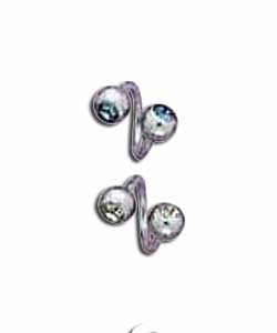 Titanium Swarovski Cyrstal Stone Set Spiral Body Bar