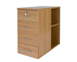 Top office 4 drwr desk high ped & storage