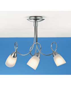 Tork 3 Light Brushed Chrome Ceiling Light