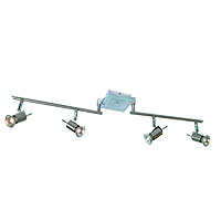 Torque 4 Light Folding Bar Halogen Spotlight Silver Effect