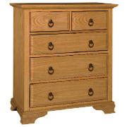 This chest of drawers from the Toulouse range is made from an oak veneer with silver effect handles