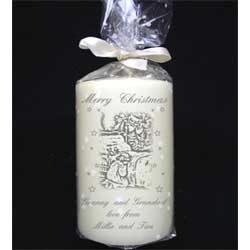 Traditional Xmas Candle Silver